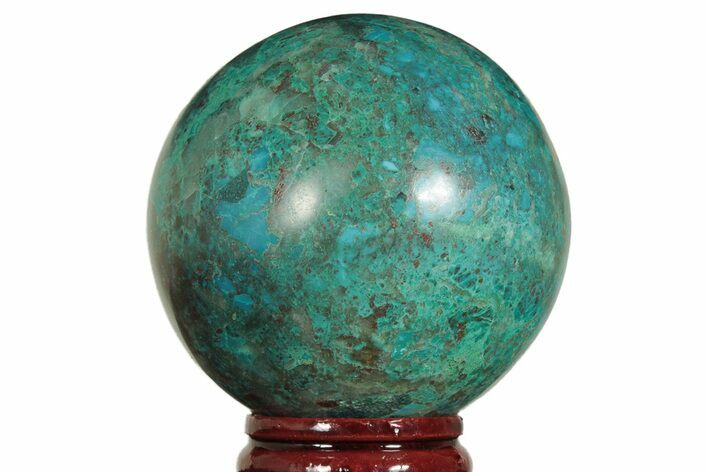 Polished Malachite & Chrysocolla Sphere - Peru #211027